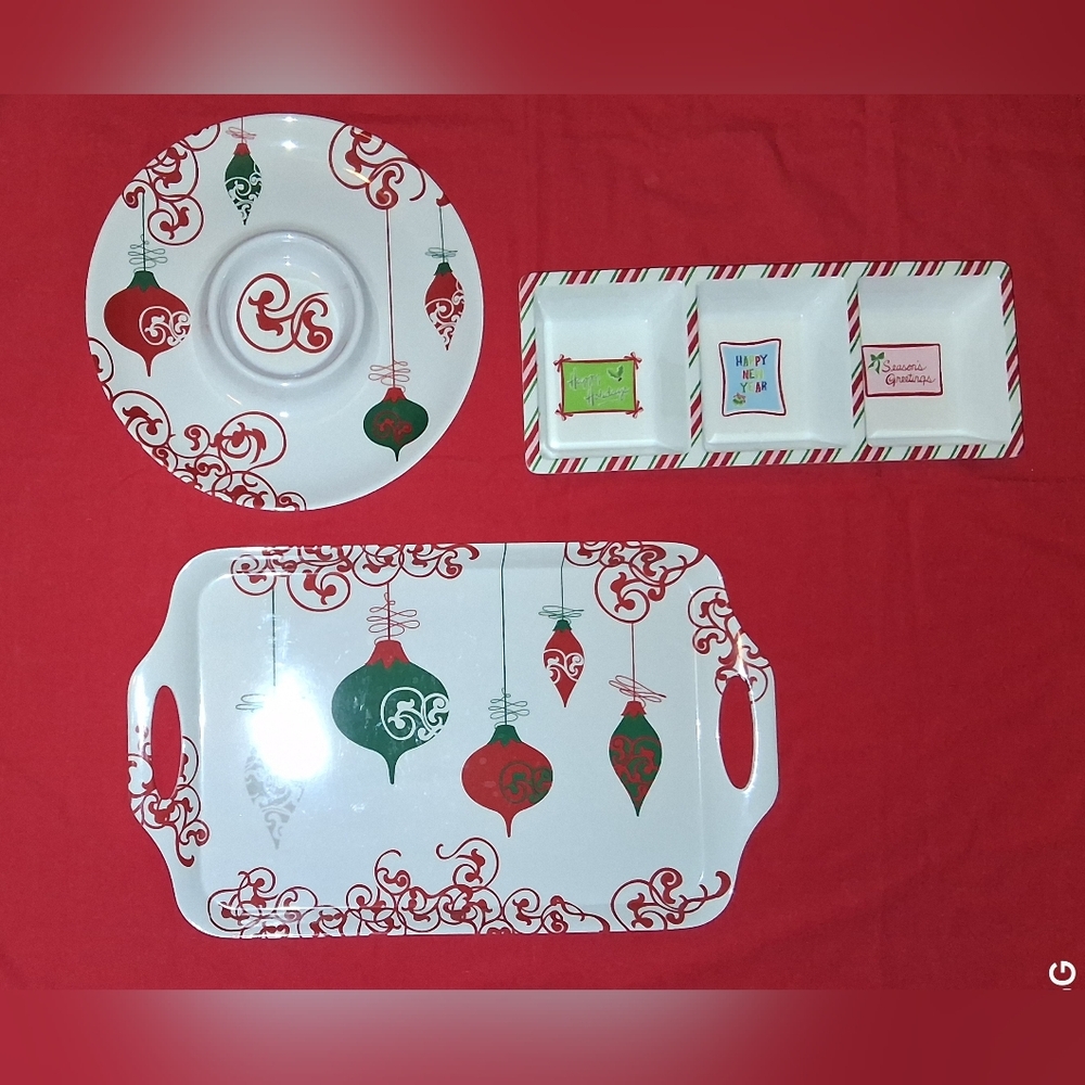 3 Holiday Theme Serving Dishes